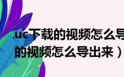 uc下载的视频怎么导出来更改格式（uc下载的视频怎么导出来）