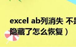 excel ab列消失 不是隐藏（excel表格ab列隐藏了怎么恢复）