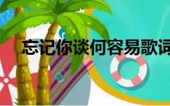 忘记你谈何容易歌词（忘记你谈何容易）