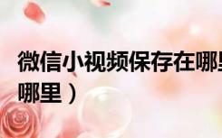 微信小视频保存在哪里了（微信小视频保存在哪里）