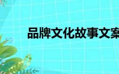 品牌文化故事文案（品牌文化故事）