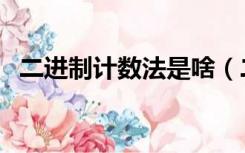 二进制计数法是啥（二进制计数法是什么）