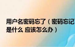 用户名密码忘了（密码忘记了 用户账号是useradmin 密码是什么 应该怎么办）