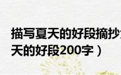 描写夏天的好段摘抄大全200字左右（描写夏天的好段200字）