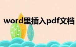 word里插入pdf文档（pdf怎么插入word）