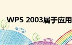 WPS 2003属于应用软件吗（wps 2003）
