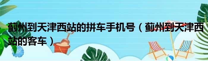 蓟州到天津西站的拼车手机号（蓟州到天津西站的客车）