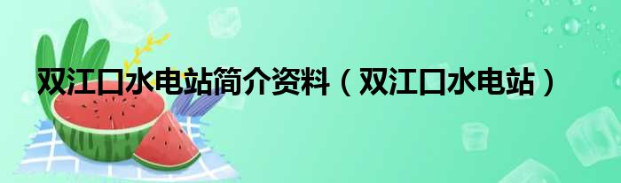 双江口水电站简介资料（双江口水电站）