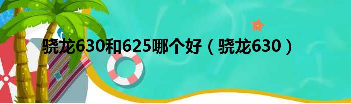 骁龙630和625哪个好（骁龙630）