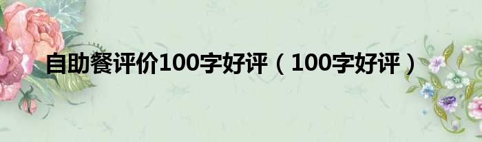 自助餐评价100字好评（100字好评）