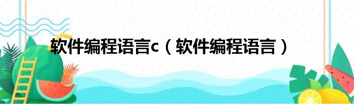 软件编程语言c（软件编程语言）