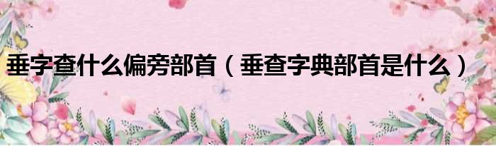 垂字查什么偏旁部首（垂查字典部首是什么）