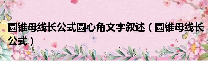 圆锥母线长公式圆心角文字叙述（圆锥母线长公式）