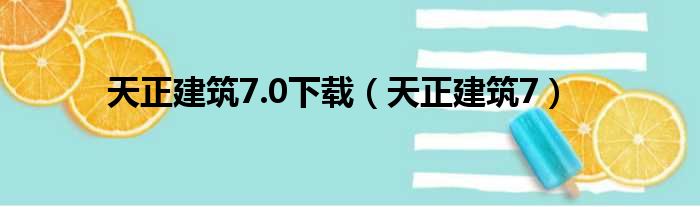 天正建筑7.0下载（天正建筑7）