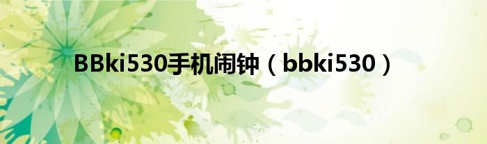 BBki530手机闹钟（bbki530）