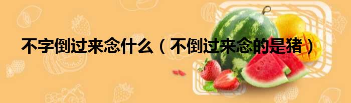 不字倒过来念什么（不倒过来念的是猪）