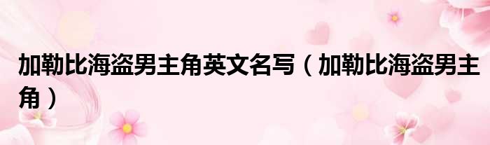 加勒比海盗男主角英文名写（加勒比海盗男主角）