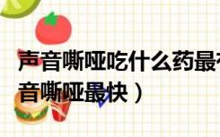 声音嘶哑吃什么药最有效好得快（怎么治疗声音嘶哑最快）
