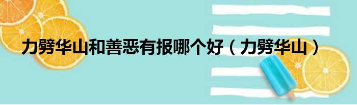 力劈华山和善恶有报哪个好（力劈华山）