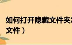 如何打开隐藏文件夹怎么显示（如何打开隐藏文件）