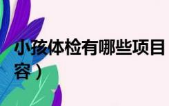 小孩体检有哪些项目（工作体检项目有哪些内容）