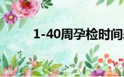1-40周孕检时间表（孕检时间表）