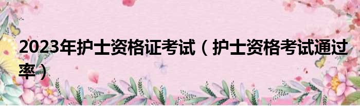 2023年护士资格证考试（护士资格考试通过率）