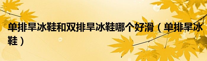 单排旱冰鞋和双排旱冰鞋哪个好滑（单排旱冰鞋）