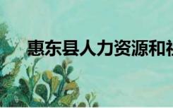 惠东县人力资源和社会保障局在哪办公