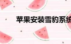 苹果安装雪豹系统（苹果雪豹系统）