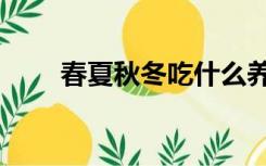 春夏秋冬吃什么养生（吃什么养生）